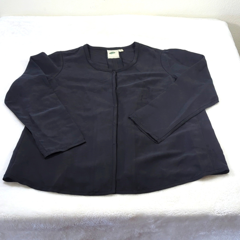 Nurture linen silk blouse jacket M black EUC